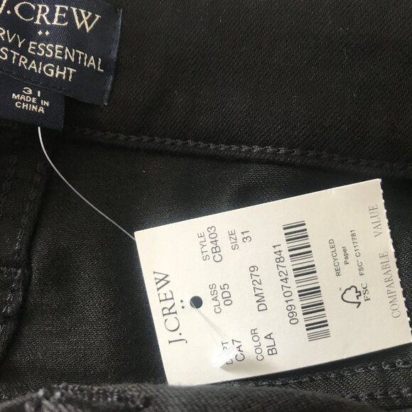 J Crew Factory Curvy essential straight black jean in all-day stretch size 31 - Picture 11 of 11